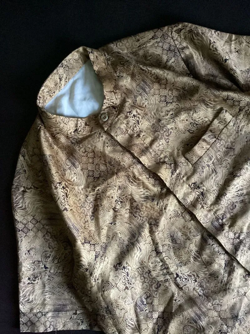 formal shirt shanghai kemeja vintage batik rose gold  photo 1