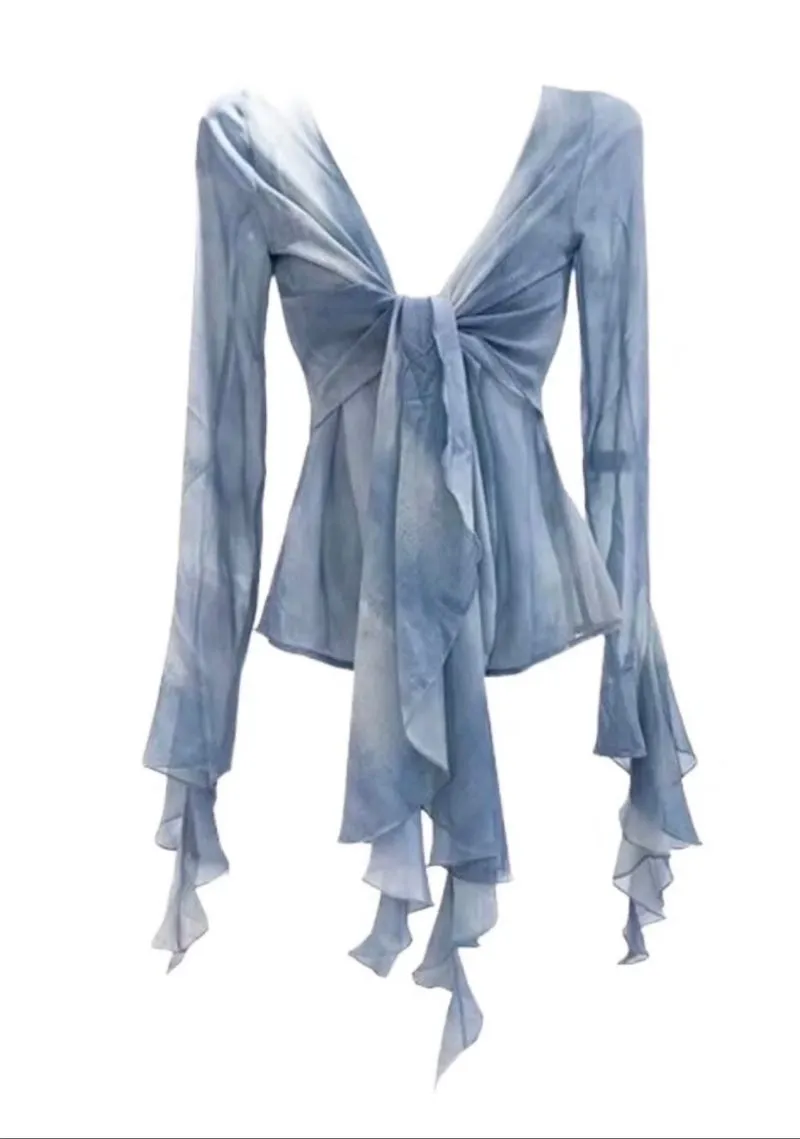 Blue Ruffle Top  photo 1