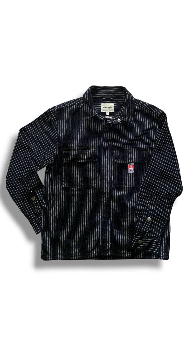 Work Jacket Denim Stripe Wrangler jeans Original photo 1