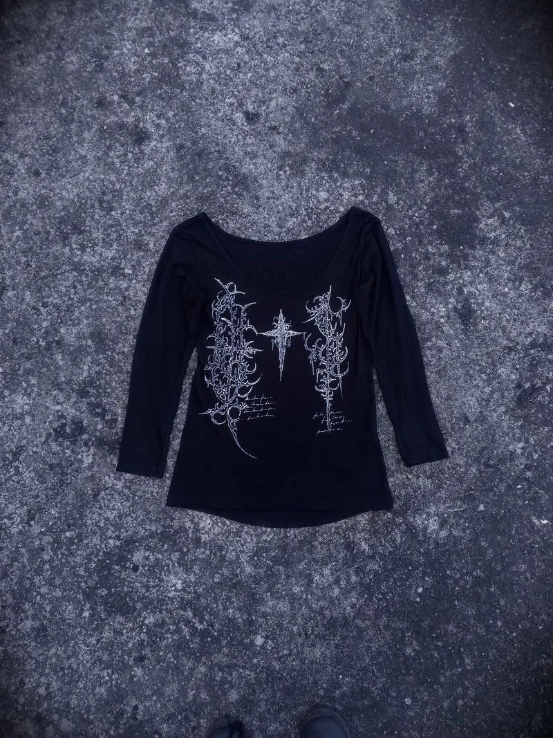 costum handpainting sigilism black longsleeve  photo 1