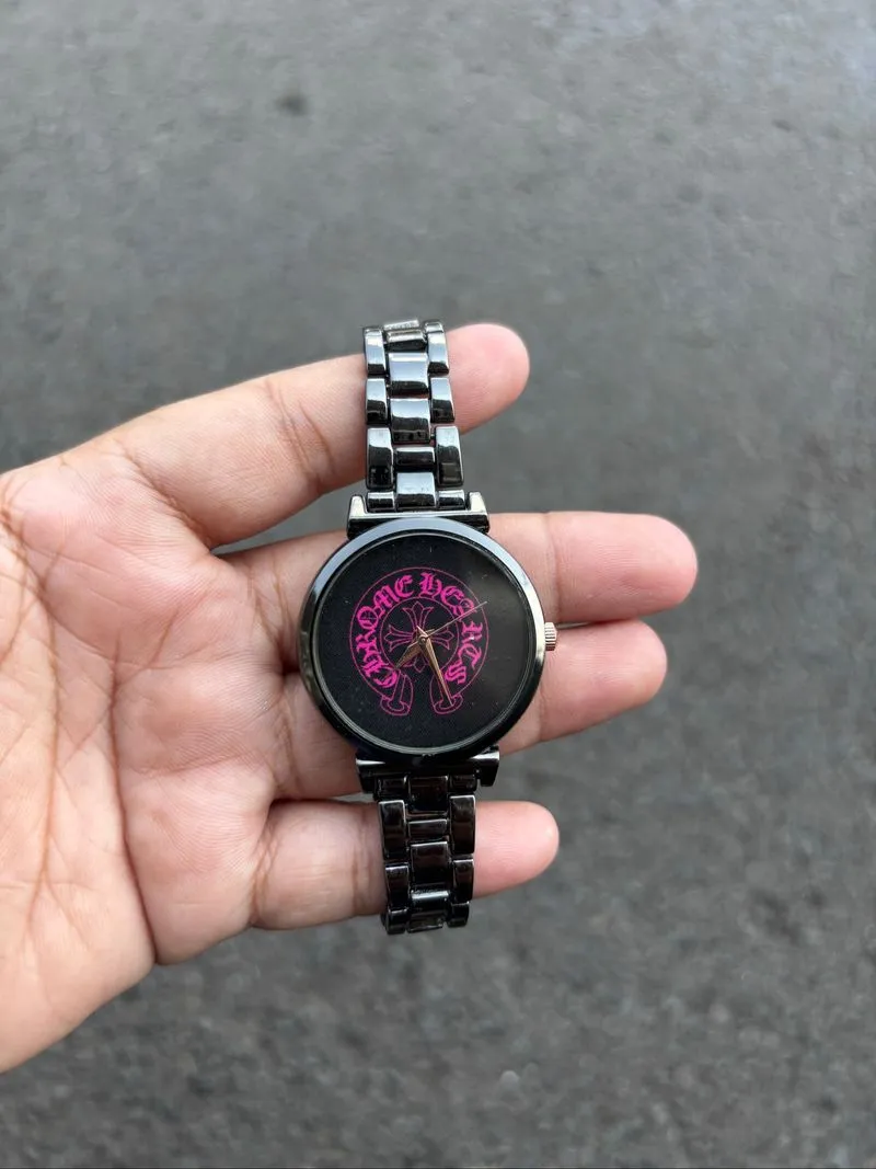 JAM TANGAN CHROME HEARTS BLACK PINK DIAL photo 1