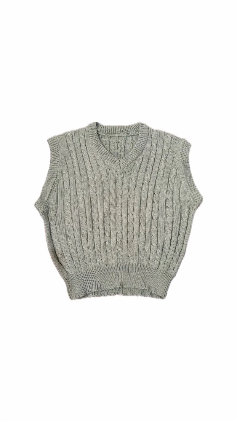 Green Knit Vest photo 1