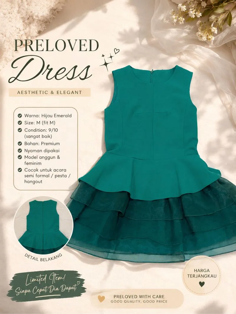 Dress Hijau Emerald  photo 1