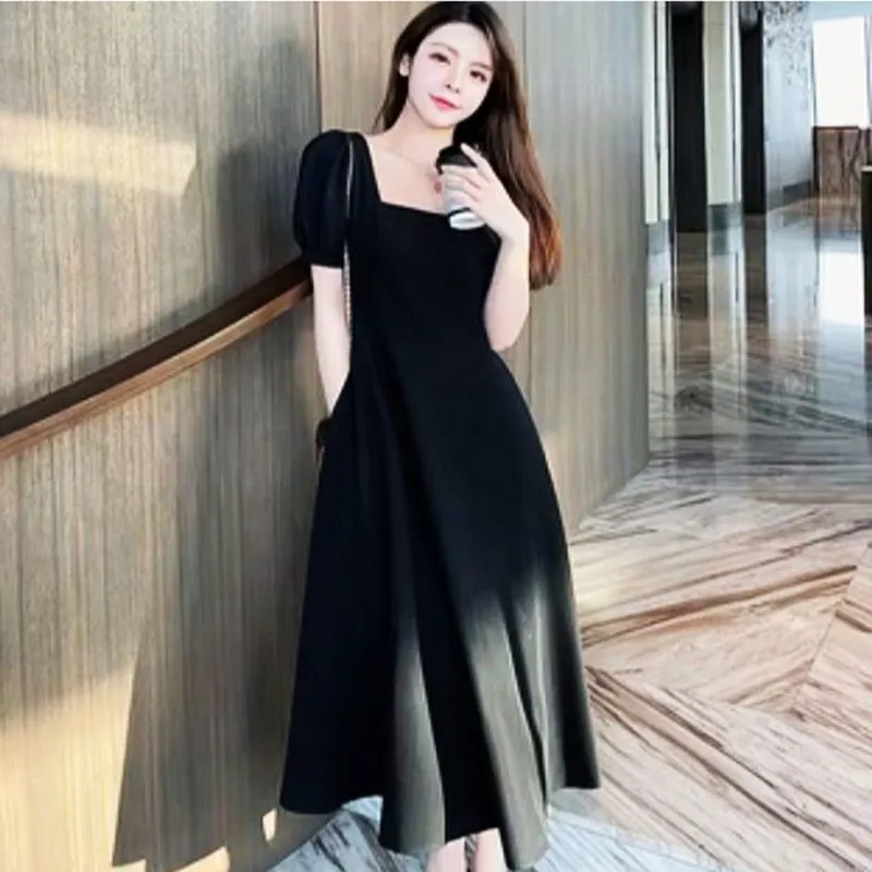 dress hitam ellegant casual wanita hangout/gereja photo 1