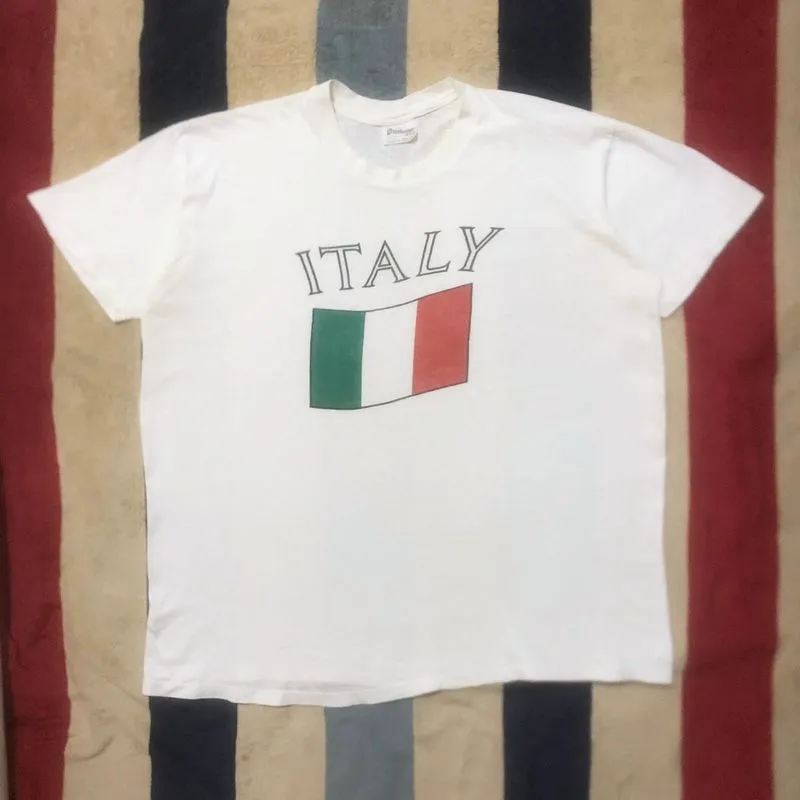 Vintage 80s Stedman Italy Flag Single-Stitch T-Shirt photo 1