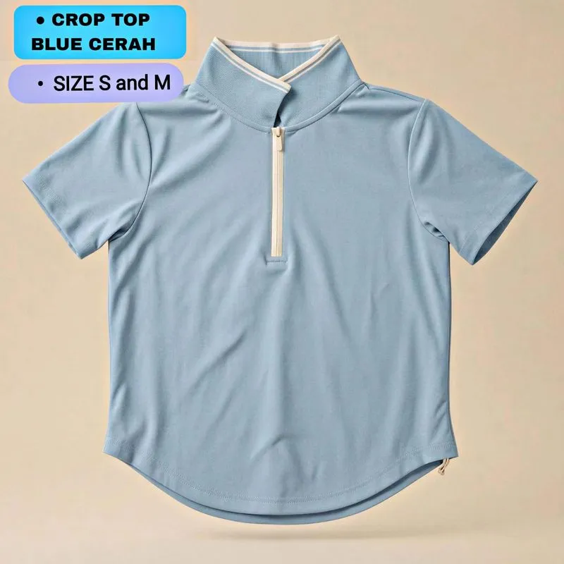 CROP TOP BLUE CERAH photo 1