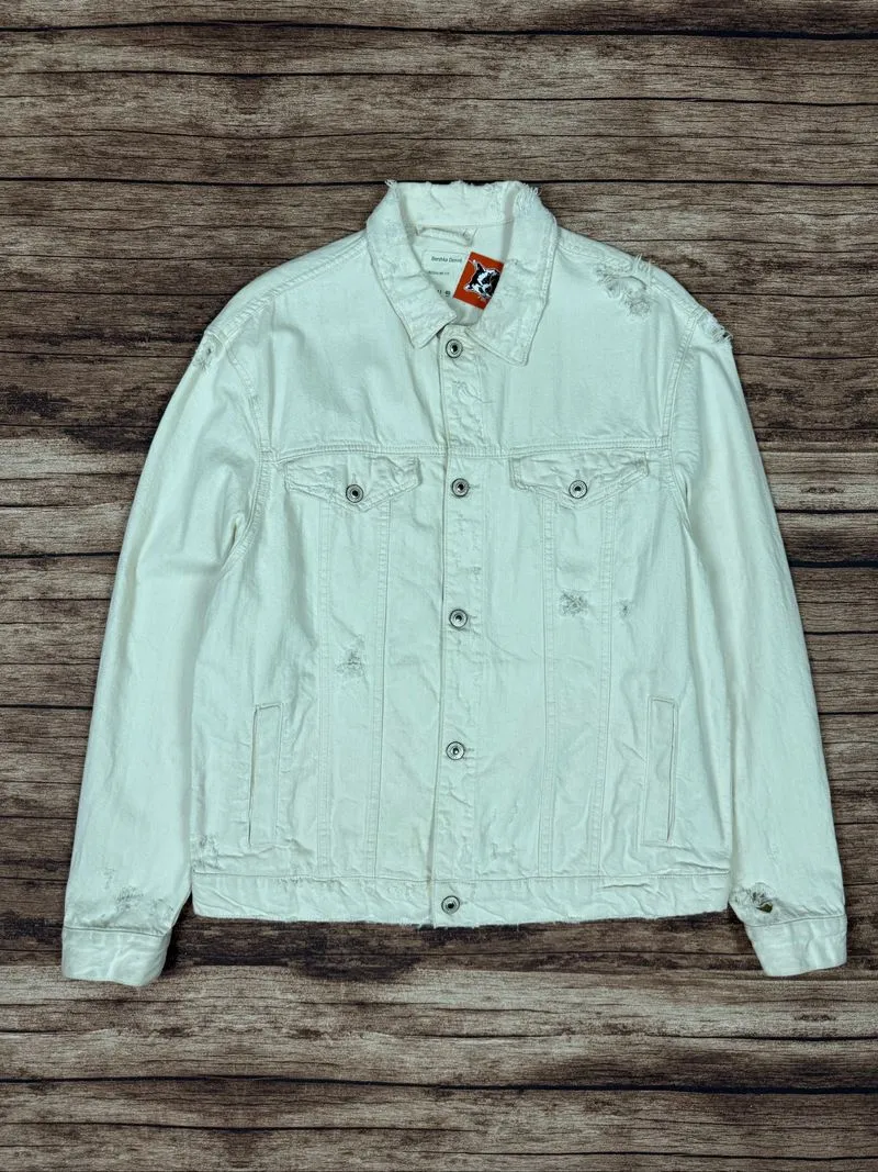 bershka trucker ripped canvas jacket #SPJK14 photo 1