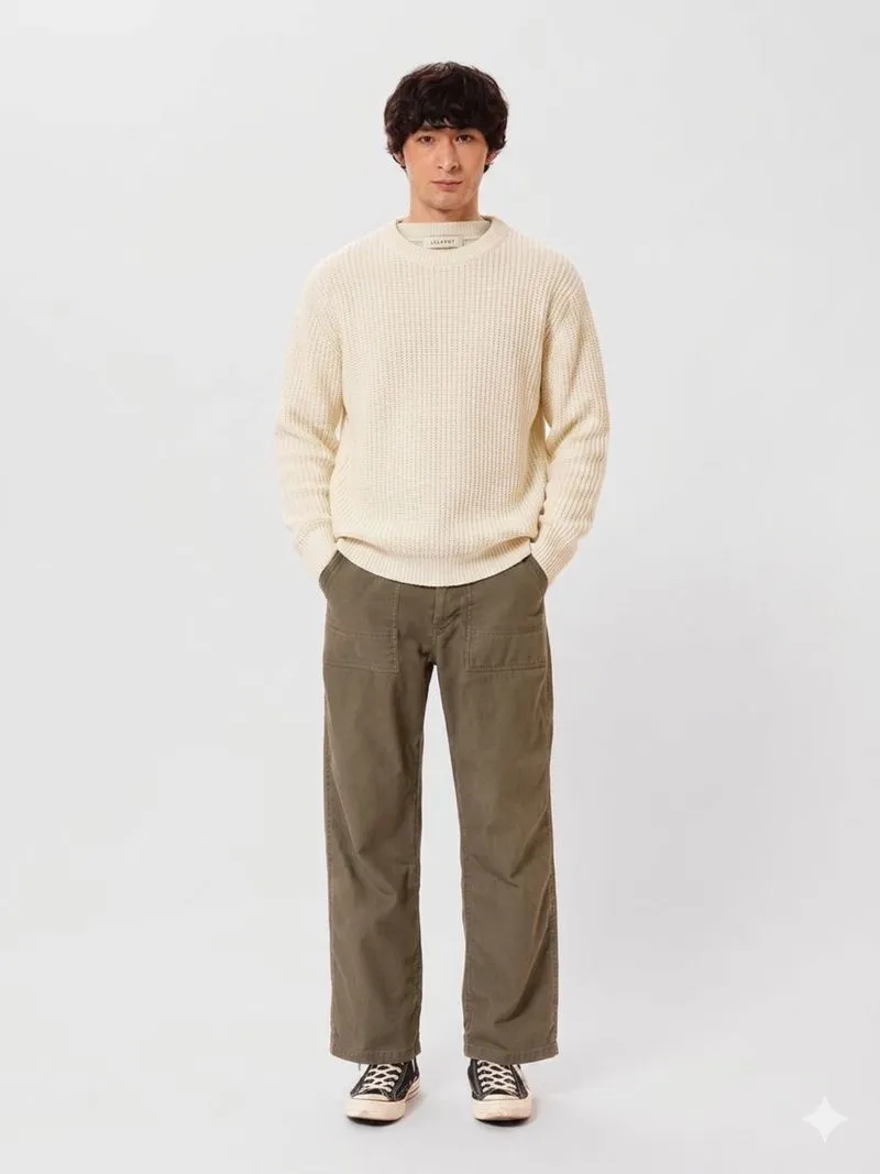 Jackpot Knit Sweater Cream photo 1