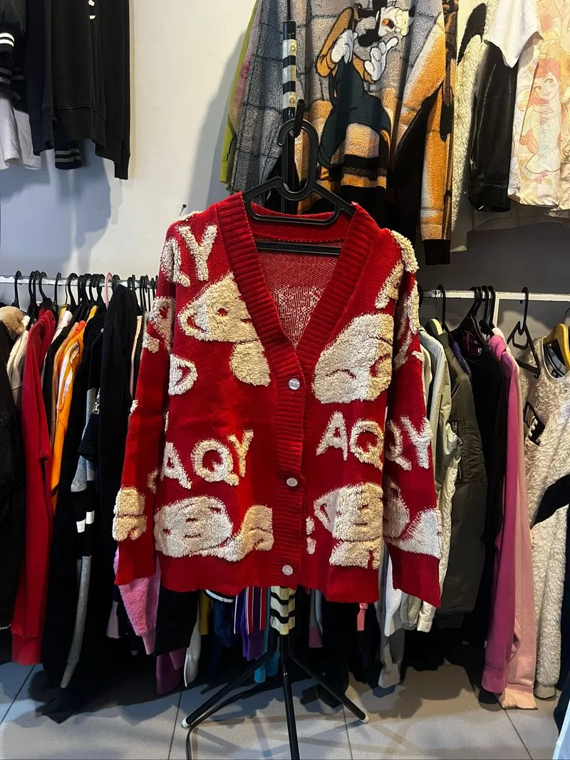 Cardigan rajut motif//rajut karakter photo 1