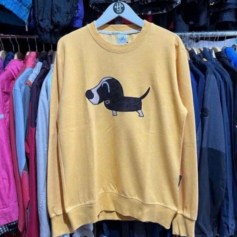 Size L - ALVINCLO Dachshund Embroidery Sweatshirt Mustard Ye photo 1