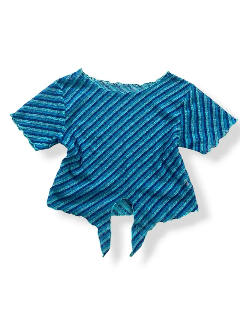 Blue Textured Mesh Top photo 1