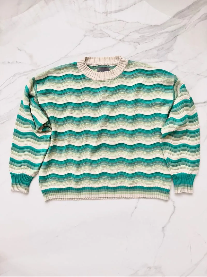 Sweather green pattern woman knit photo 1