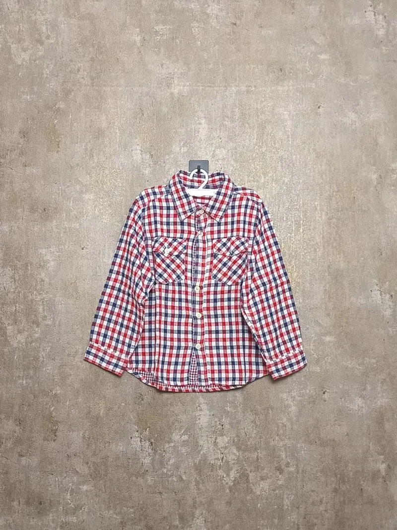 Kemeja Anak Kotak-Kotak Merah Biru photo 1