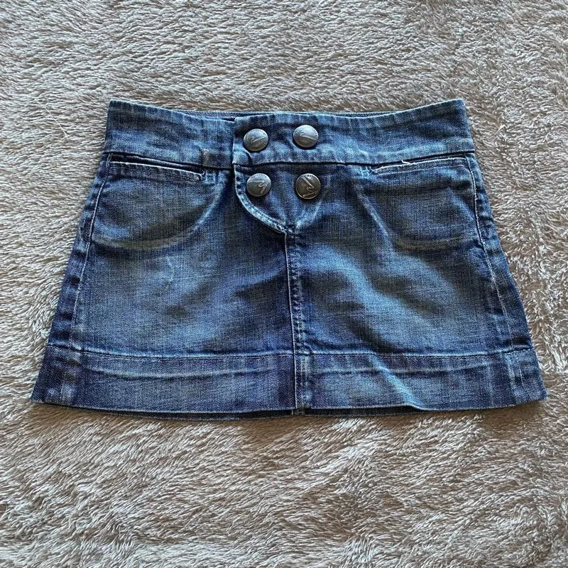 Vintage Y2K Mini skirt Wanita navy photo 1