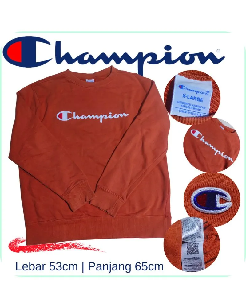 CN Champion | Crewneck | Babyterry Cotton | Jingga photo 1