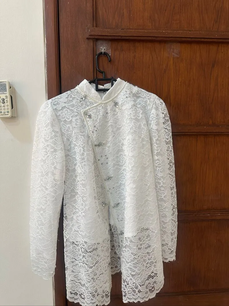 Baju Kebaya Bordir Putih Model Beskap photo 1