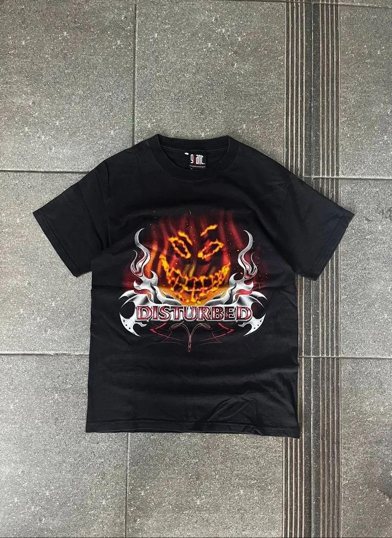 Kaos vintage second band disturbed  not carhartt fucking awe photo 1