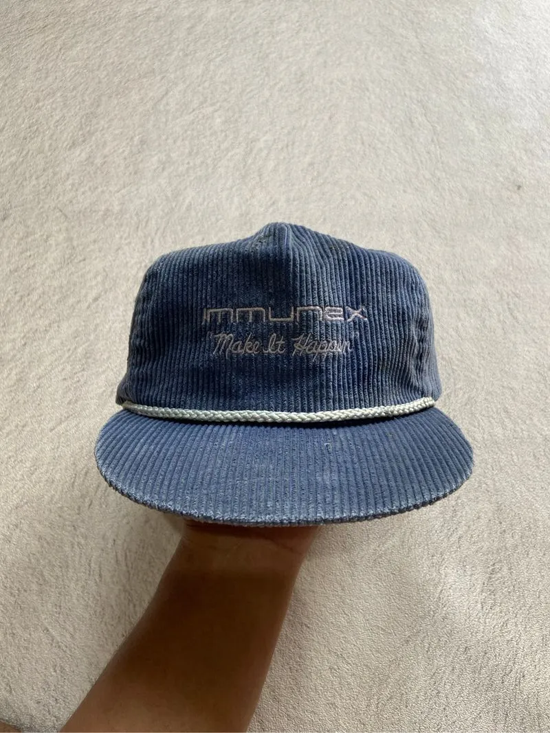 Vtg curduroy golfer cap immunex photo 1