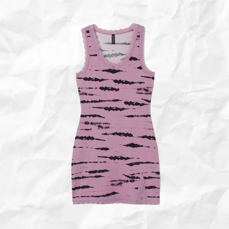 H&M Y2K Indie Casual dress Wanita purple black photo 1