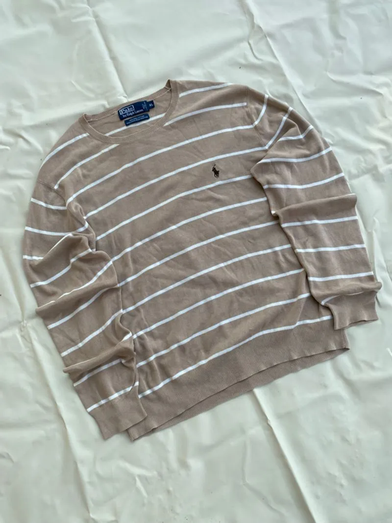 Ralph Lauren Sweatershirt Stripe Brown photo 1
