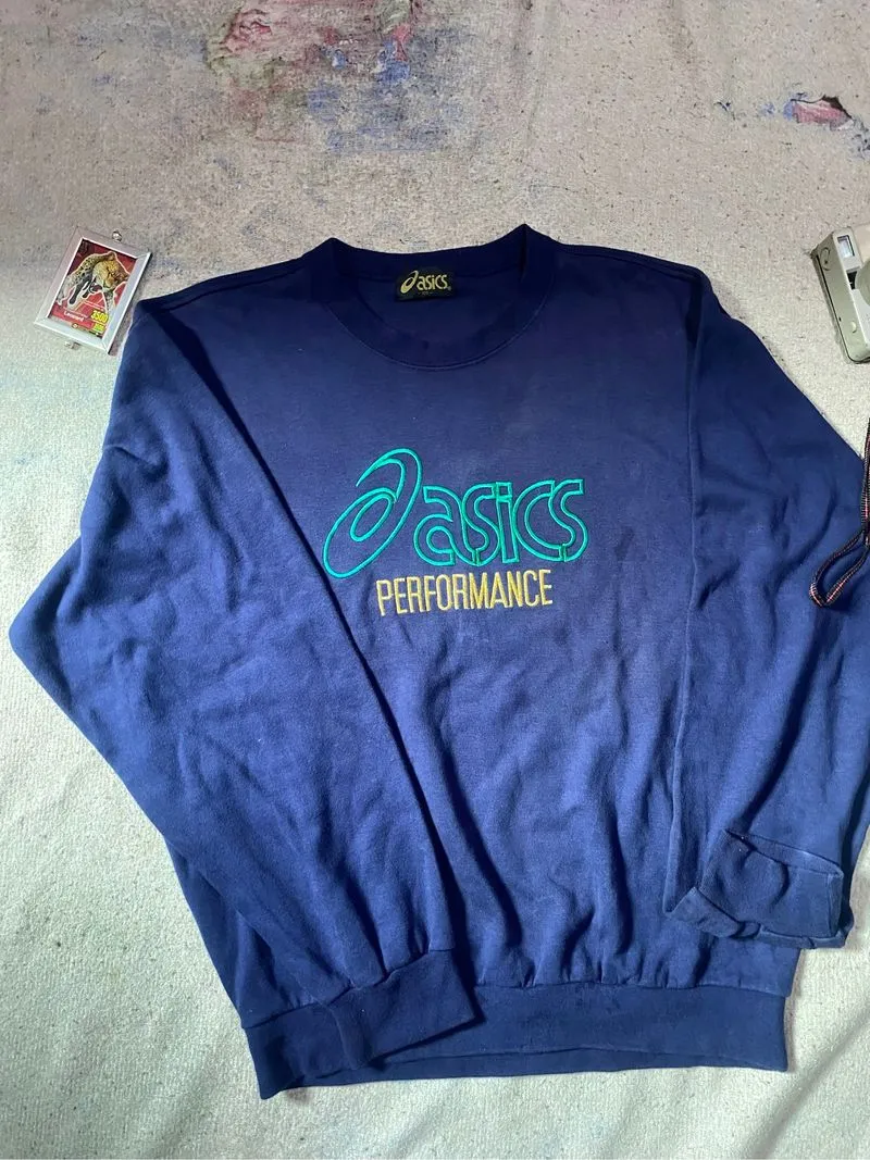 Crewneck Asics Performance Navy Vintage photo 1