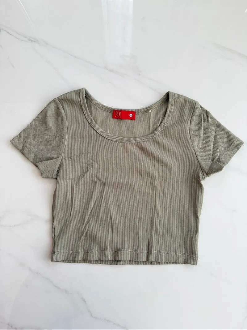 Kaos knit stretch crop army green  photo 1