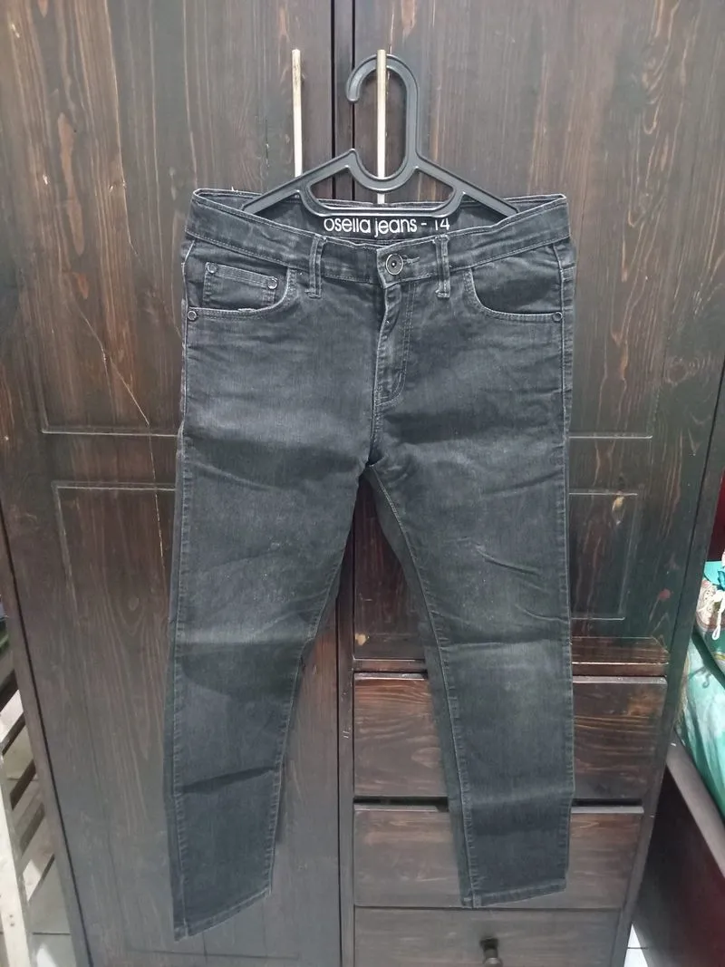 Men Regular Fit Jeans Denim Black Hitam Pria Osella photo 1