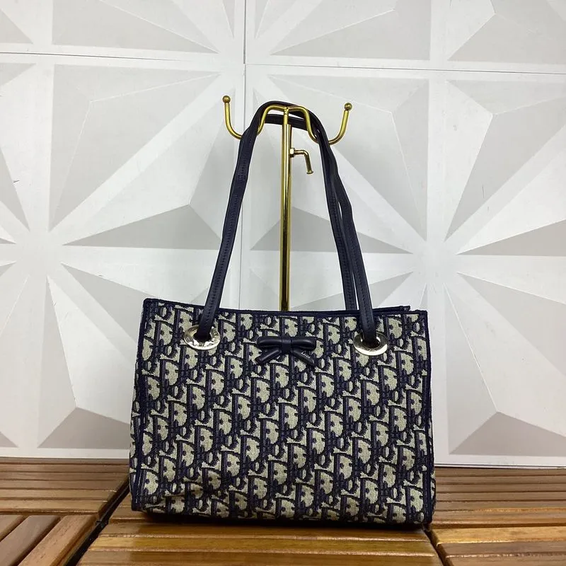 Christian Dior promenade shopping bag blue oblique jacquard photo 1
