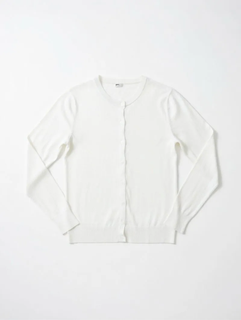 White UNIQLO UV Protection Ribbed Cardigan photo 1