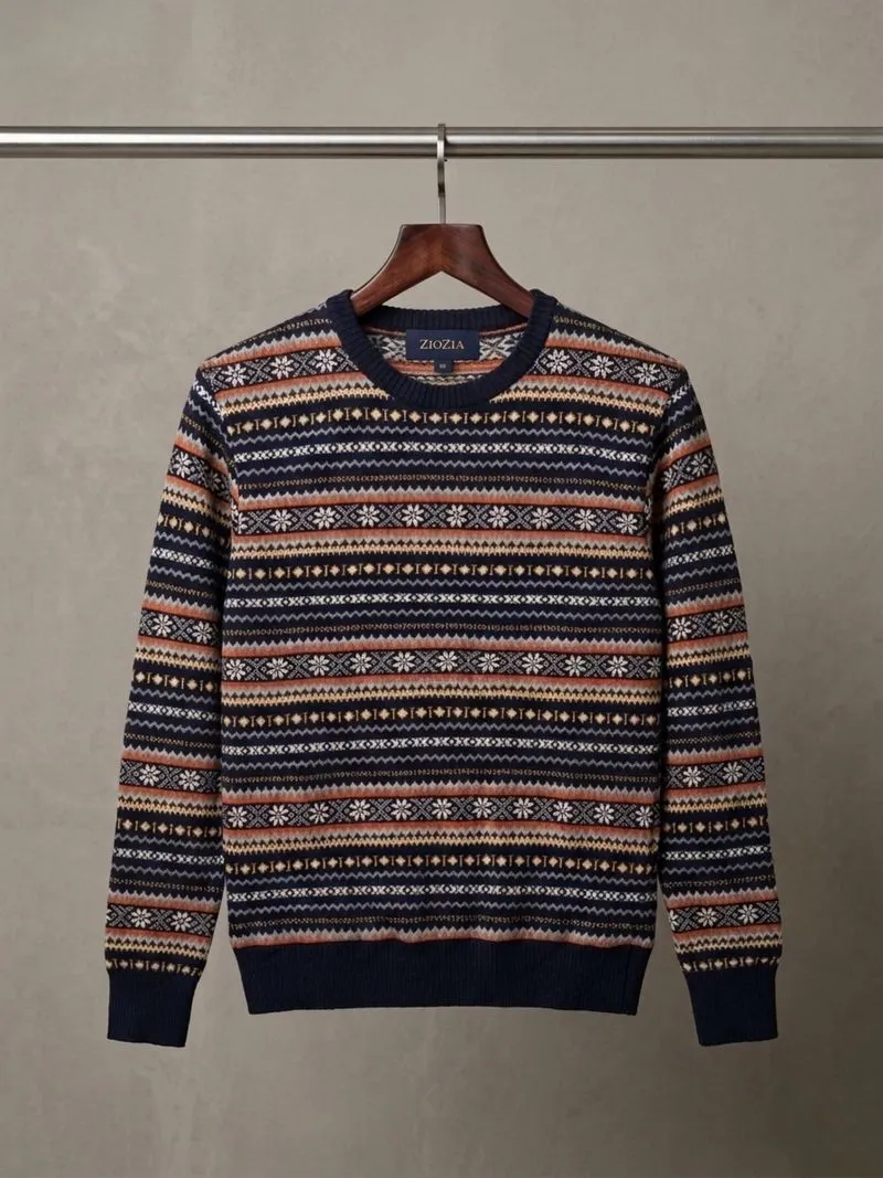 ZioZia Vintage Knitwear Motif Sweater Rajut Unisex photo 1