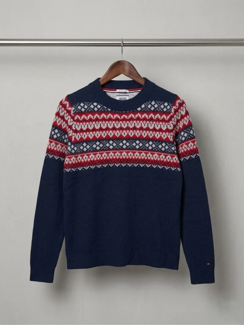 Sweater Tommy Hilfiger Vintage Knitwear Rajut Motif Pria photo 1