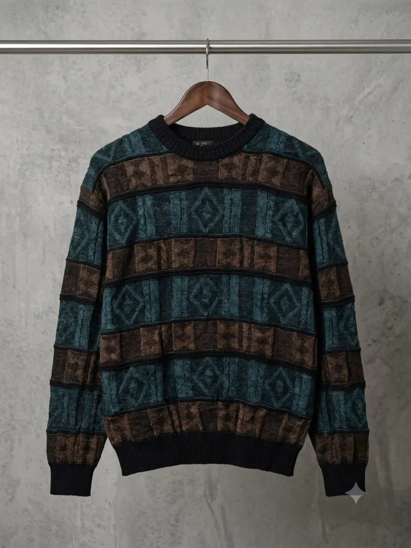 Sweater Velvet Vintage Knitwear Rajut Motif 3D photo 1