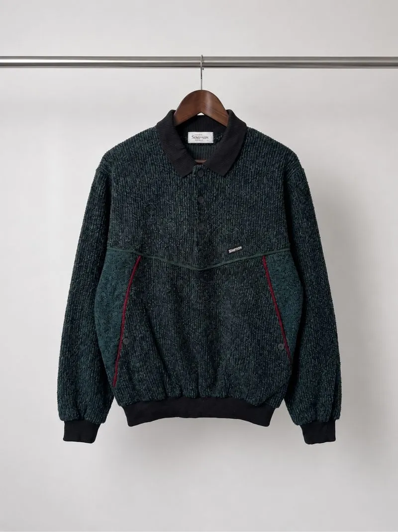 Sweater Rugby Button Vintage Knitwear Rajut Velvet Pria photo 1