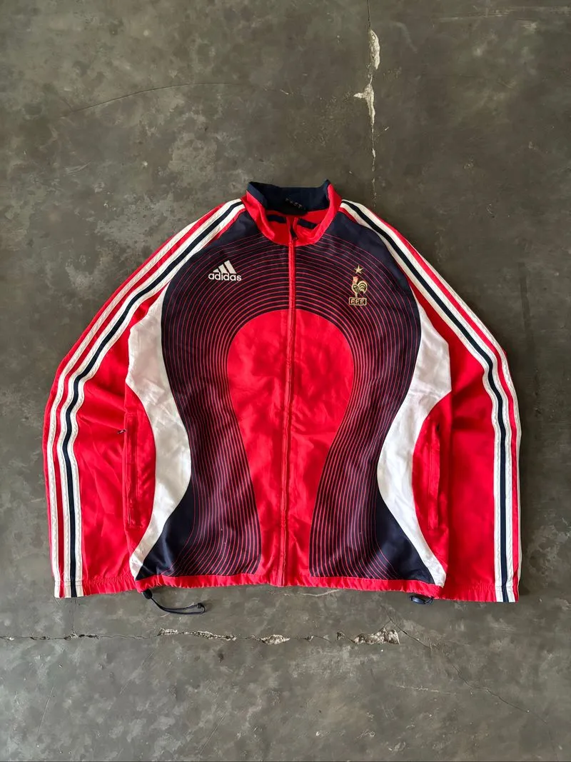 Tracktop Adidas Prancis Soccer Vtg photo 1