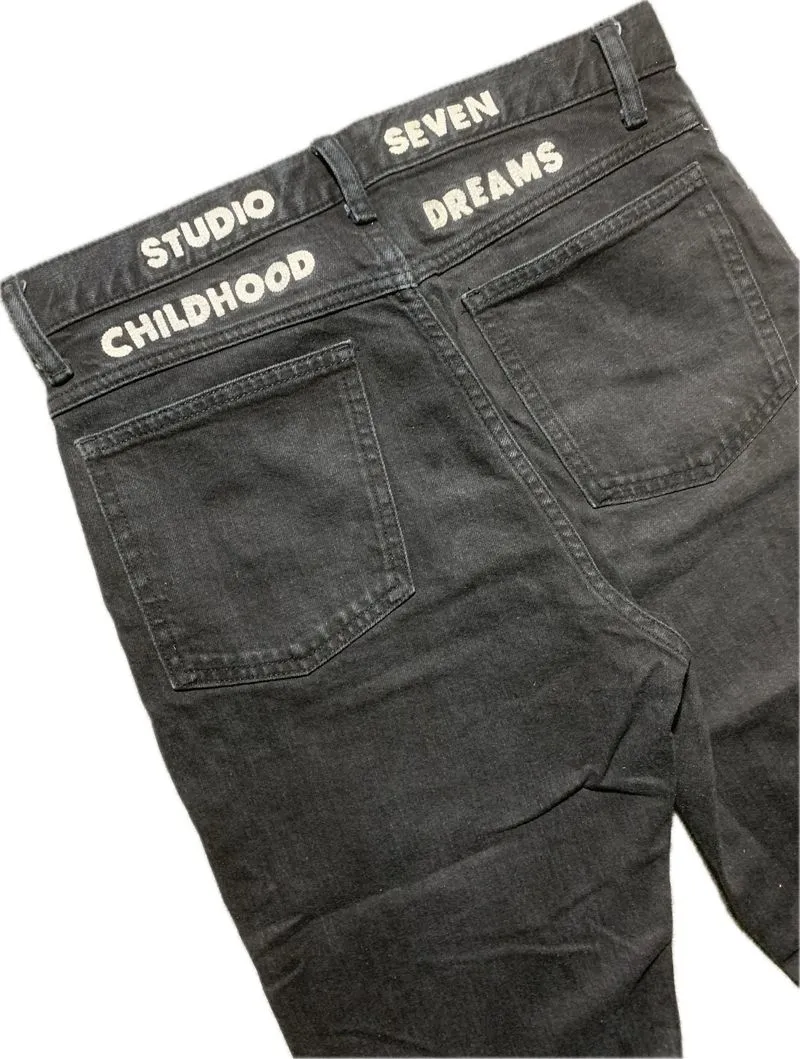 Y2K GU Studio Seven Chilhood Dream Skinny Fit Black Emo Grun photo 1