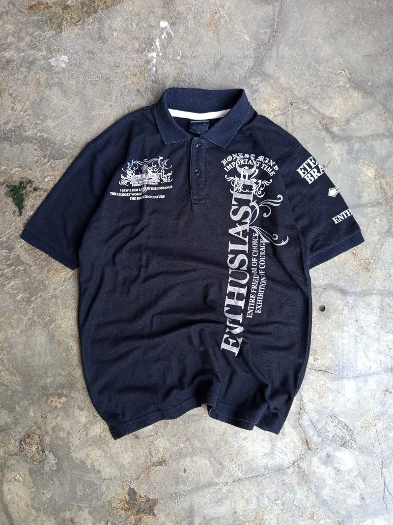 Y2K STRONG SPIRIT POLO SHIRTS EMO photo 1