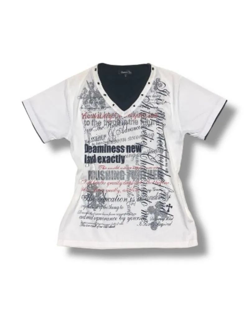 Vintage Beaumont Carr Graphic V-Neck Tee photo 1
