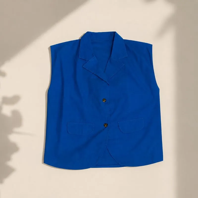 Sleeveless Blazer Vest - Biru photo 1