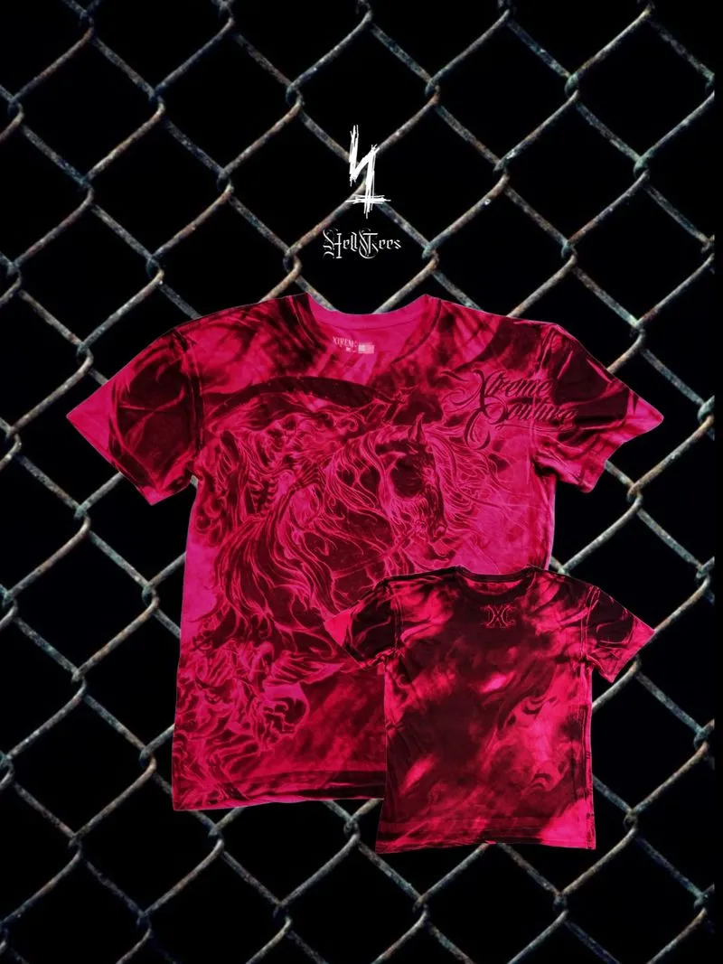⚜️ Y2K XTREME COUTURE "Grim Reaper" AOP Grunge Graphic Tee photo 1