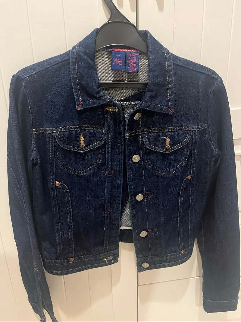 BCBG denim jacked y2k cropped photo 1