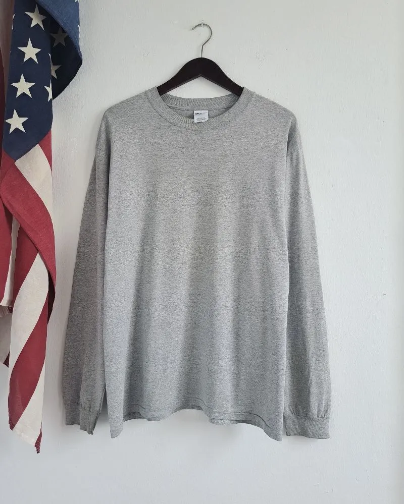 Vintage 00s Anvil Red Long Sleeve Blank Tee photo 1