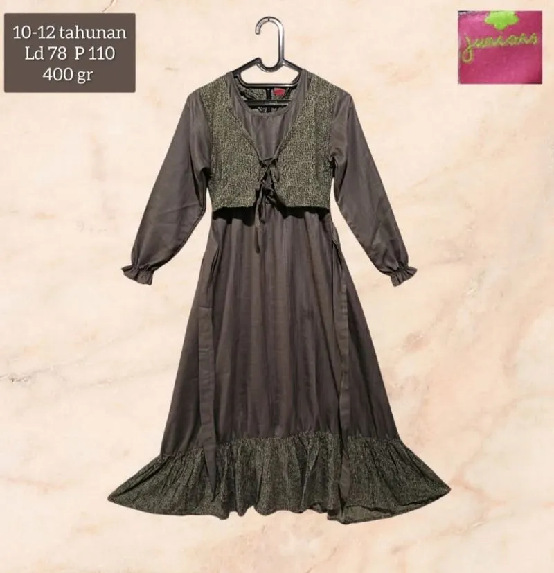 Juniors gamis abu-abu anak perempuan remaja / anak tanggung  photo 1