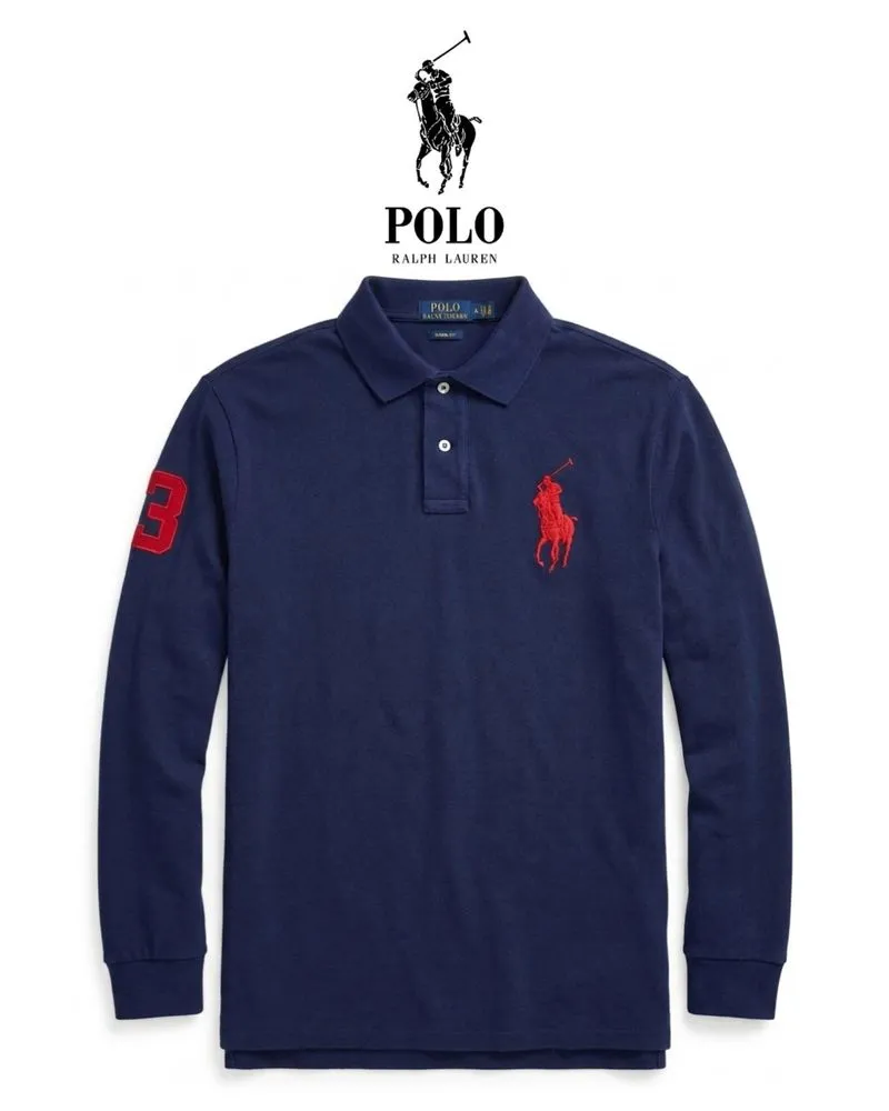 Big Pony Mesh Long-Sleeve Polo Shirt photo 1
