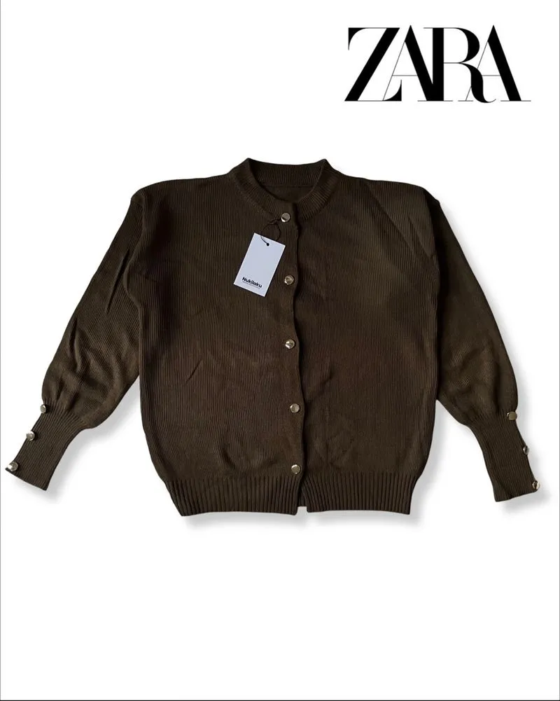Cardigan Dark Brown with Golden Buttons photo 1