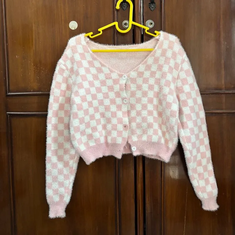 Cardigan Kotak Pink photo 1