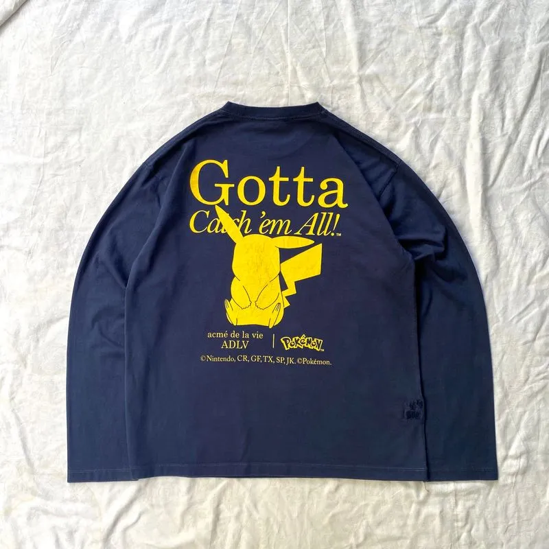 ADLV x Pokemon Gotta Pikachu Long Sleeve T-Shirt Navy photo 1