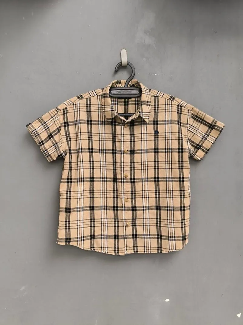 Kemeja Polo Kotak-kotak lengan pendek anak/remaja unisex photo 1