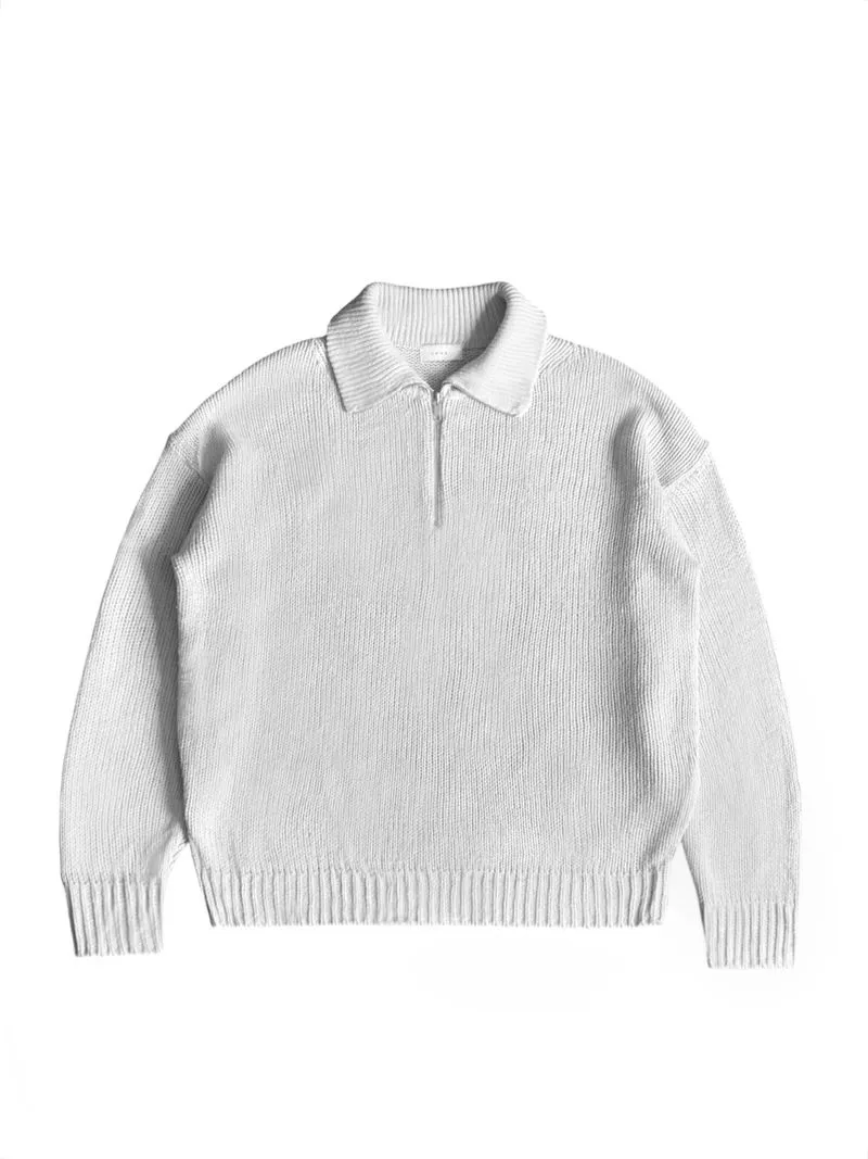 Code: heavyweight oversize half-zip rib knitted sweater ligh photo 1
