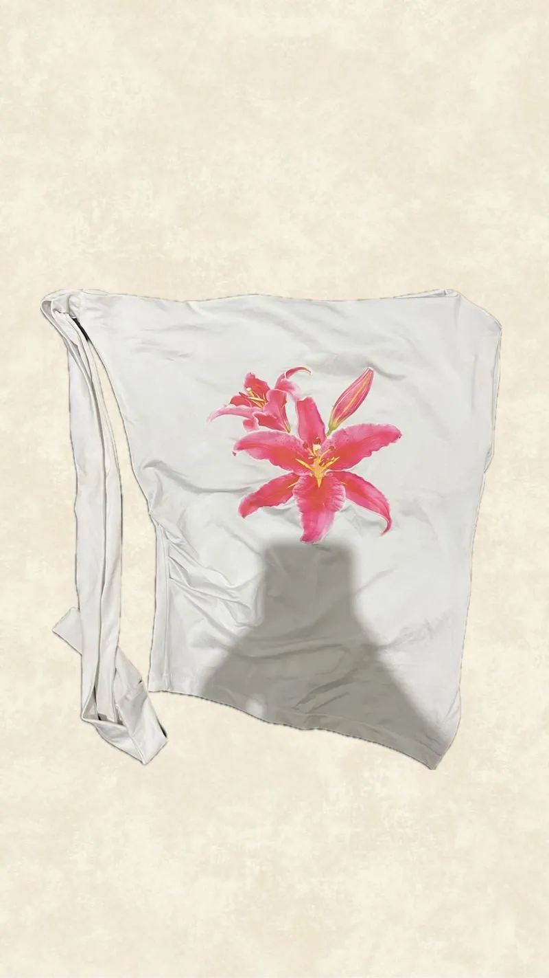 flower one shoulder top photo 1