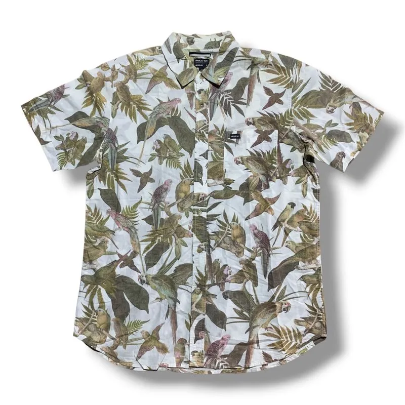 RVCA All Over Print Bird Aloha Button Shirt photo 1